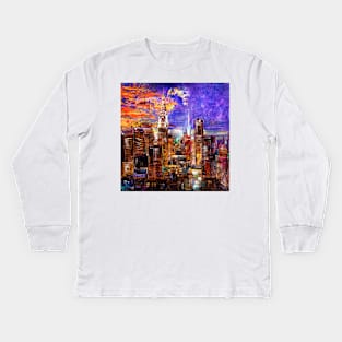 Incredible New York at Night Kids Long Sleeve T-Shirt